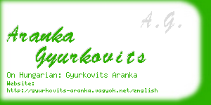 aranka gyurkovits business card